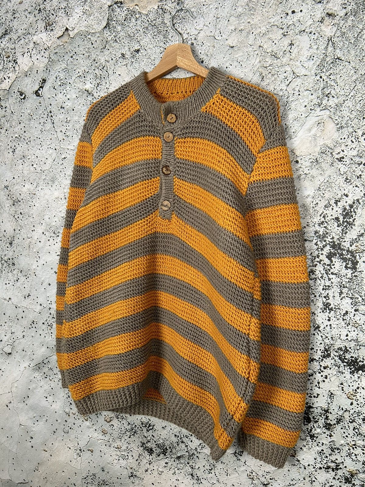 Vintage Vintage Stripped Knitted Sweater Grunge Rock Punk Skate Size US M / EU 48-50 / 2 - 2 Thumbnail