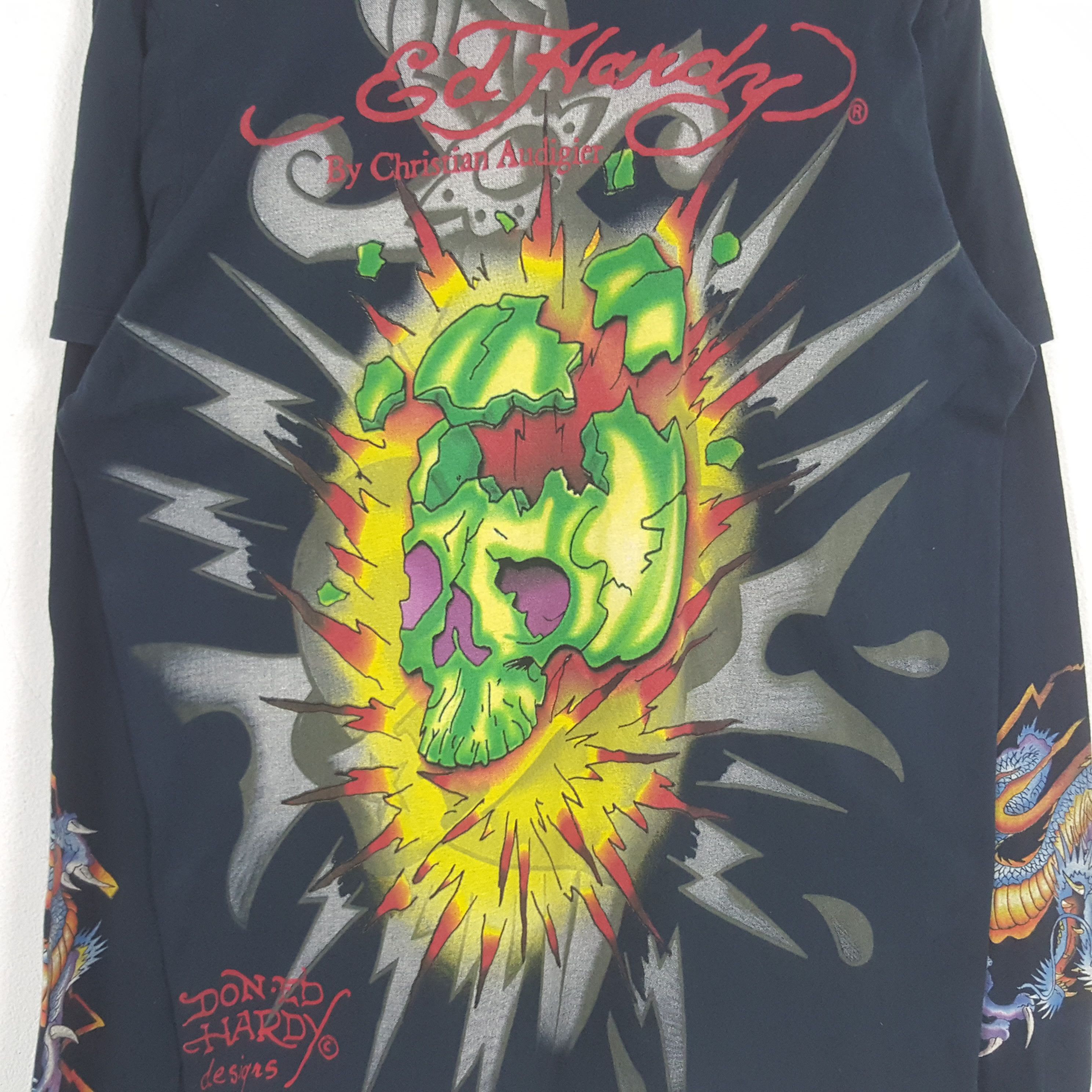 Ed Hardy Vintage Ed Hardy by Christian Audiger Skull Tshirt C285N67 Size US L / EU 52-54 / 3 - 4 Thumbnail