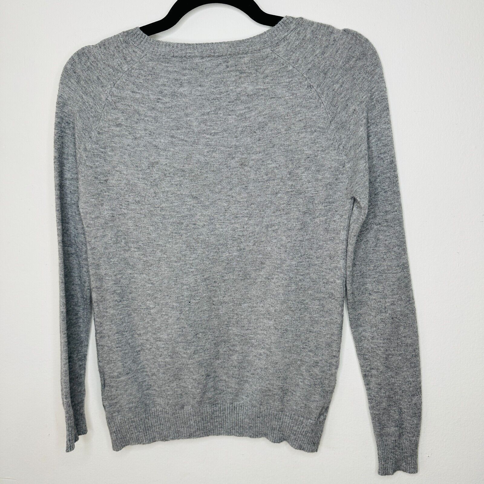 Other Love Tree Gray V-Neck Pullover Sweater Banded Hem Thin Small Size S / US 4 / IT 40 - 4 Thumbnail