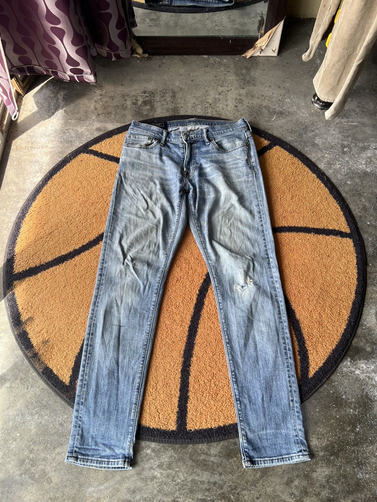 🔥Abercrombie&Fitch Langdon Slim Stretch Distressed Denim