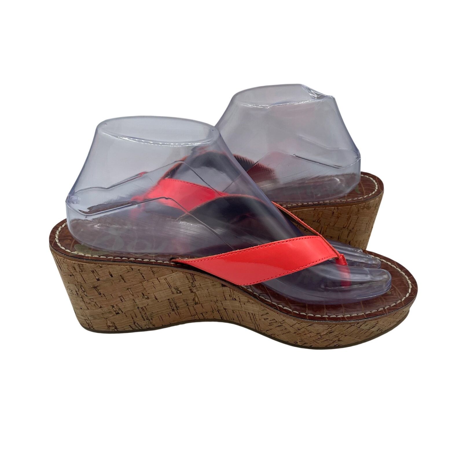 Sam Edelman Sam Edelman Romy Sandals Cork Wedge Bright Coral Womens 9 Size US 9 / IT 39 - 5 Thumbnail