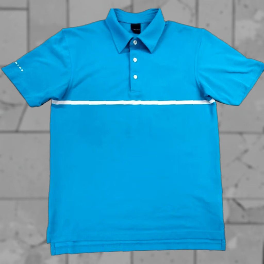 Vintage Dunning Polo Shirt Mens M Blue White Striped Short Sleeve Polo Golf Size US M / EU 48-50 / 2 - 1 Thumbnail