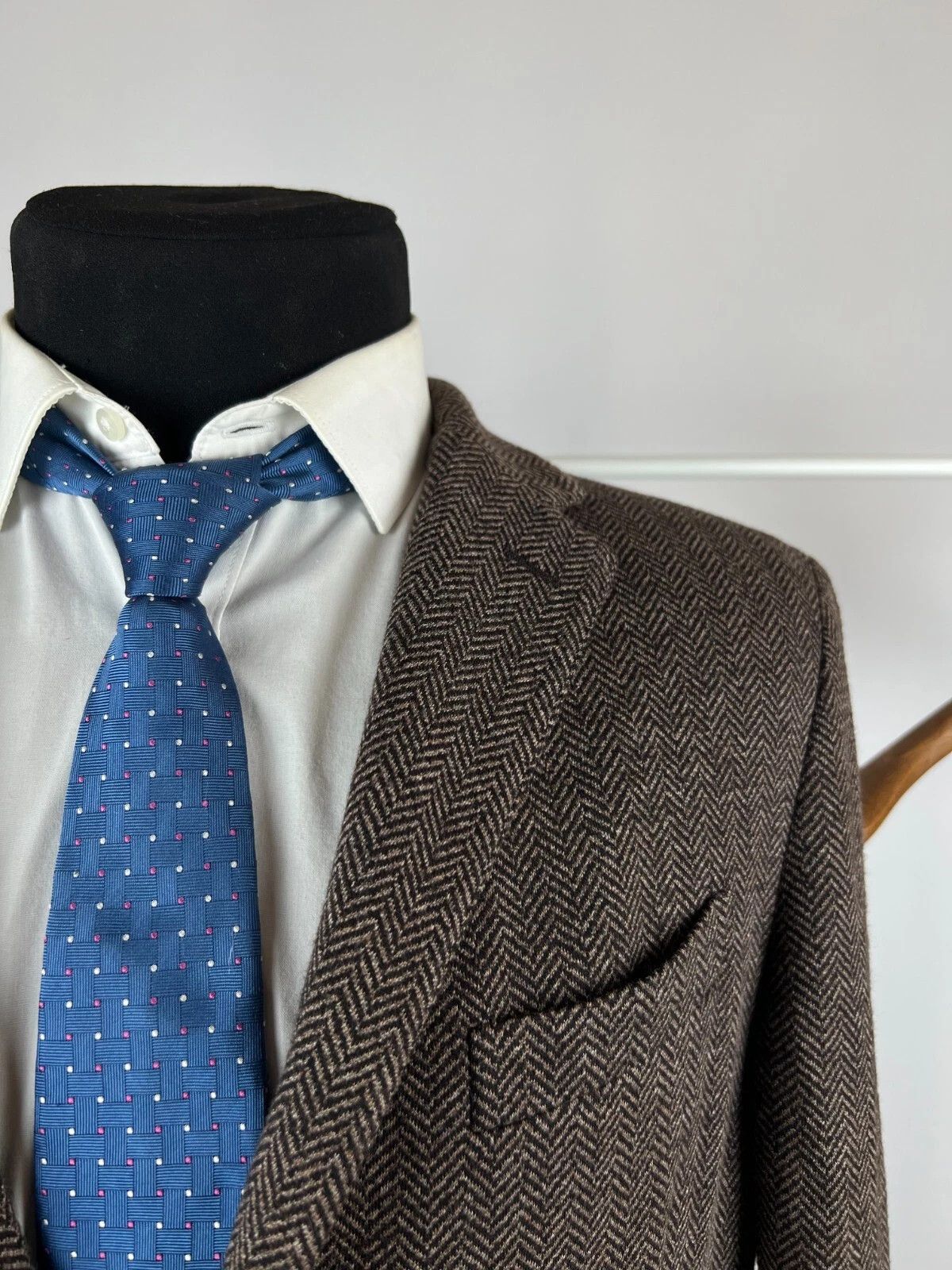 Corneliani Corneliani Wool Blend Herringbone Italian Blazer Jacket Size 44R - 2 Thumbnail