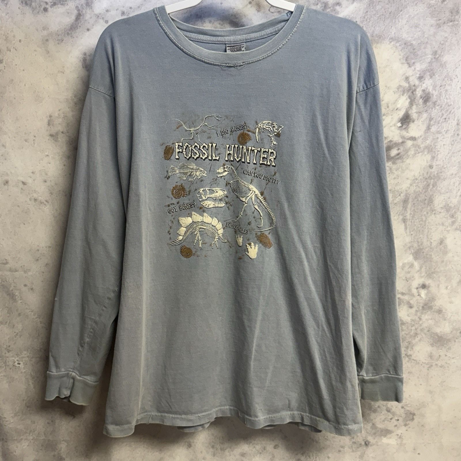 Vintage Vintage Fossil Hunter T Shirt Blue Long Sleeve Dinosaur Tee Size US L / EU 52-54 / 3 - 2 Thumbnail