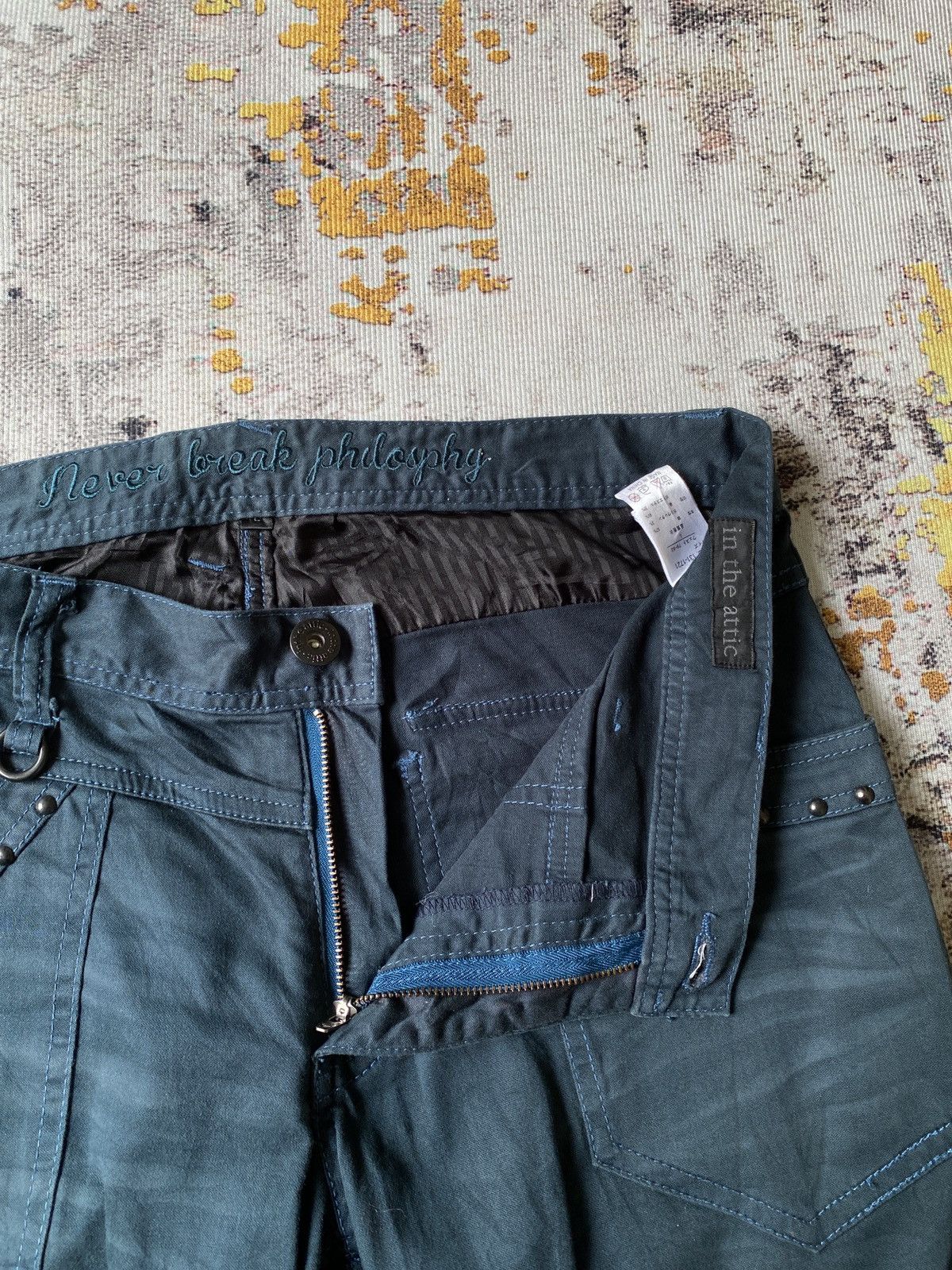 In The Attic In the Attic Claw Marks Design Dark Green Slim Flare Pant Size US 34 / EU 50 - 13 Thumbnail