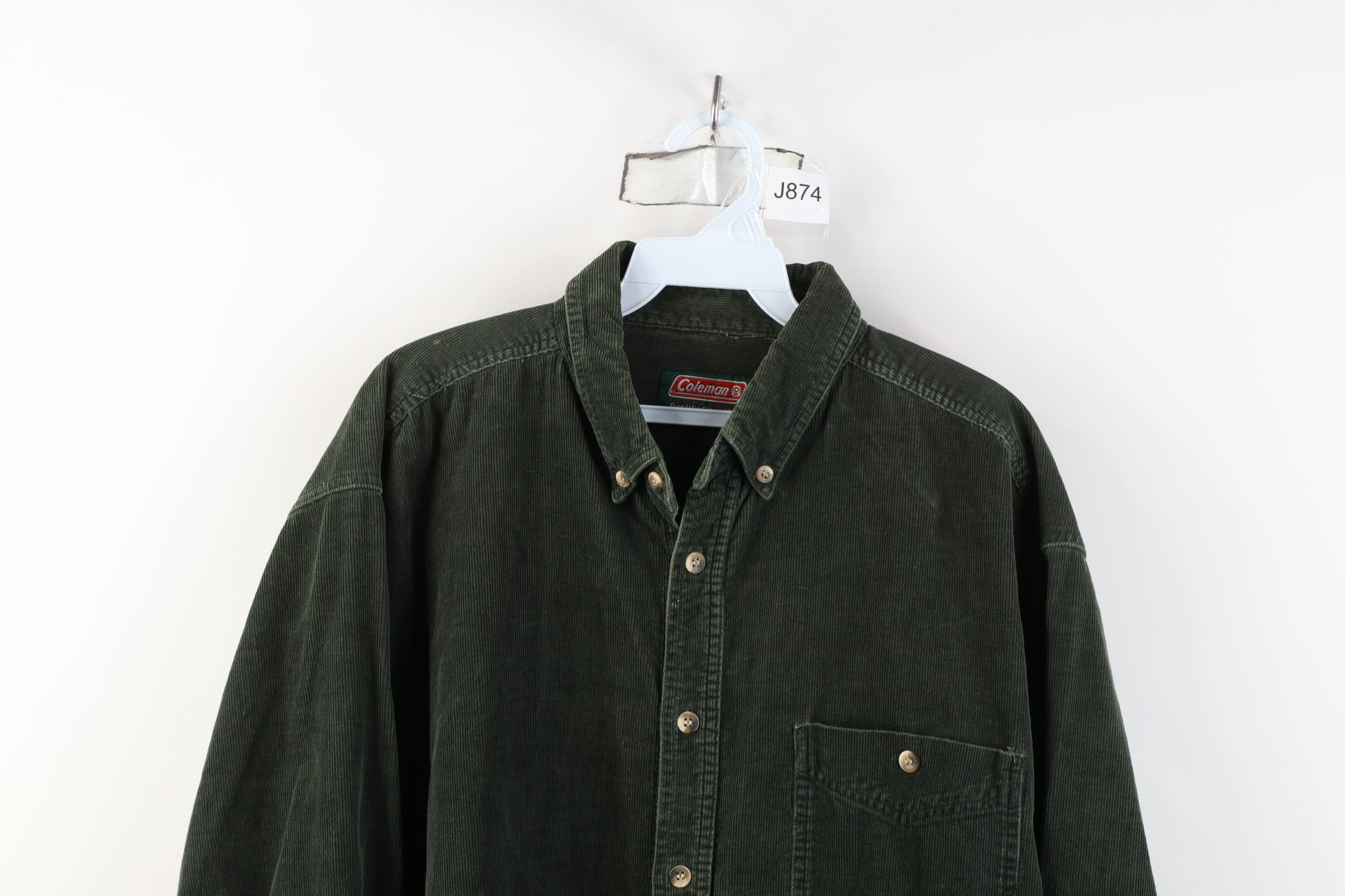 Vintage Vintage 90s Streetwear Collared Button Down Shirt Green Size US XL / EU 56 / 4 - 2 Thumbnail
