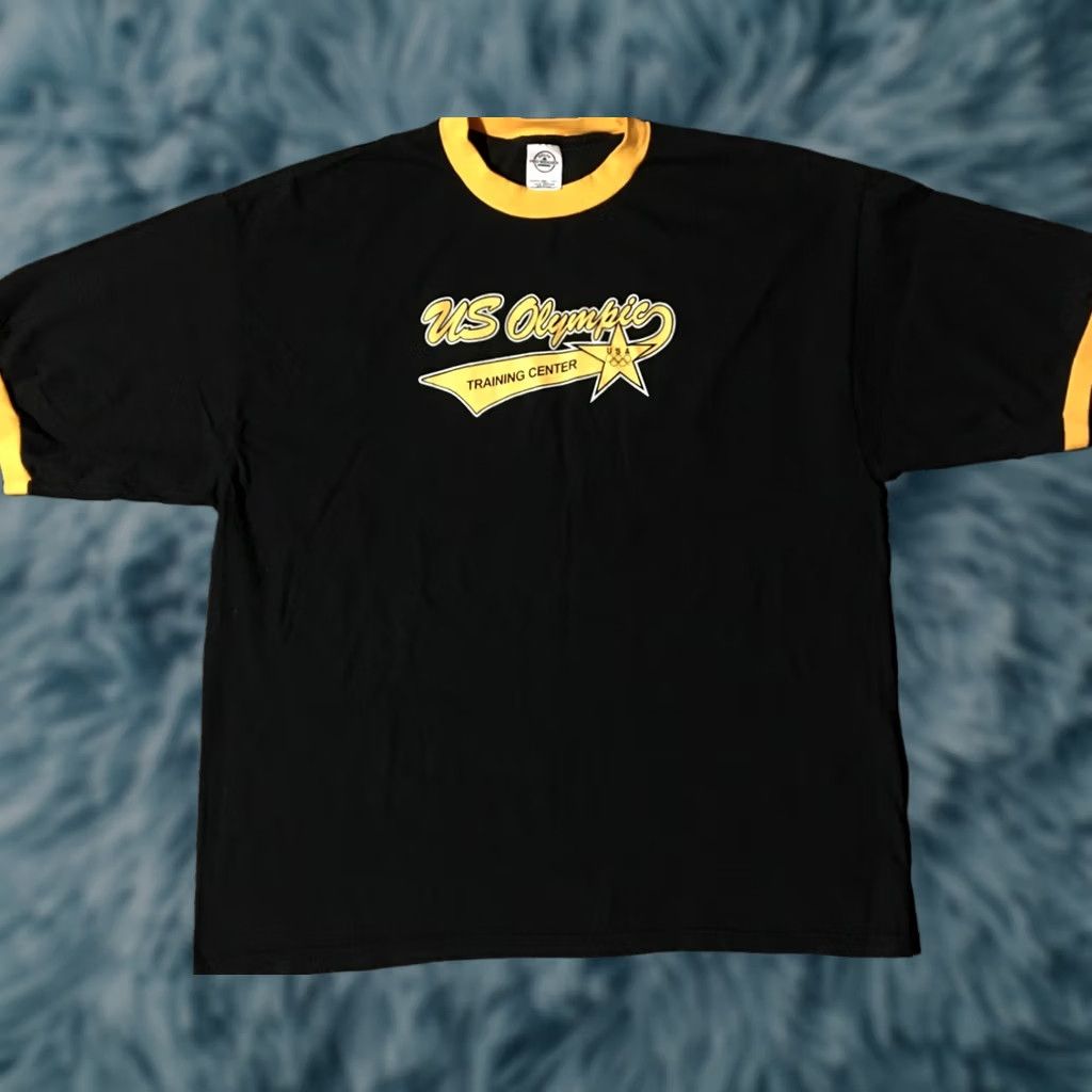 Vintage VINTAGE Team USA T-Shirt XXL Black/Yellow Sports 90s USA Men Short Sleeve Ringer Shirt - US Olympics Training Center Size US XXL / EU 58 / 5 - 1 Thumbnail