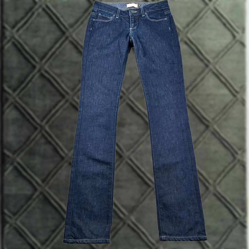 Paige VINTAGE Paige Jeans Womens 26 Blue Heights Low Rise Dark Wash Slim Straight Jeans Size 26" / US 2 / IT 38 - 1 Thumbnail