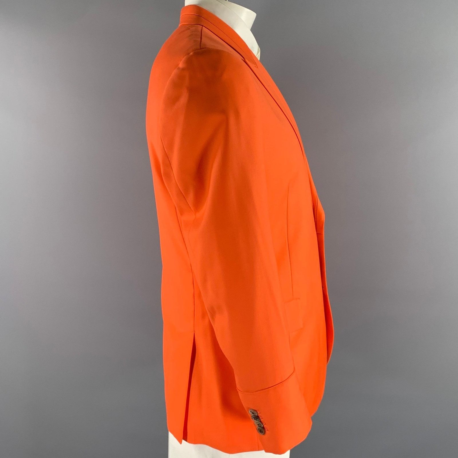 Paul Smith PAUL SMITH 44 Orange Neon Wool Peak Lapel Sport Coat Size 44R - 3 Thumbnail