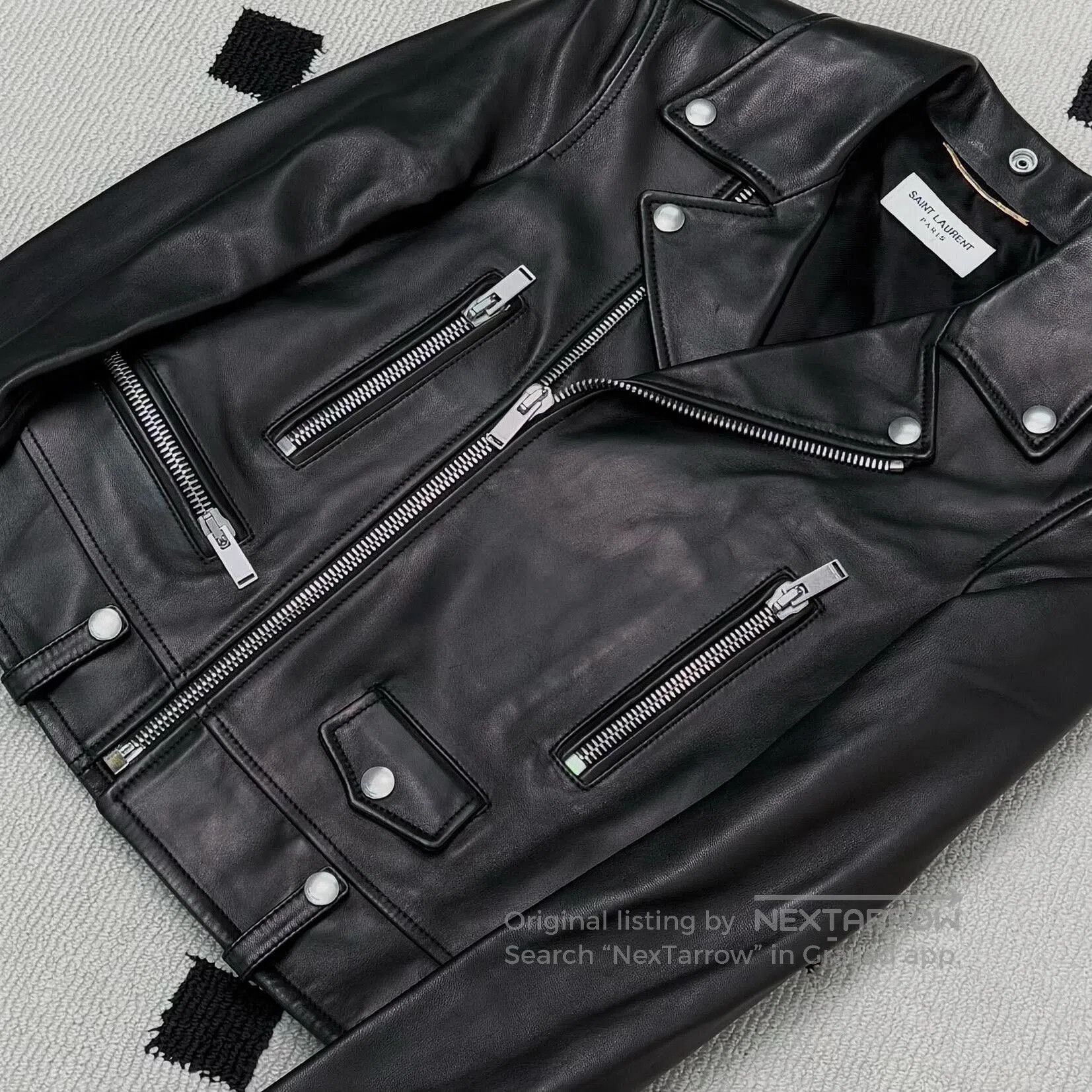 Yves Saint Laurent YSL Motorcycle Sheepskin Leather Jacket. Size XS / US 0-2 / IT 36-38 - 7 Thumbnail