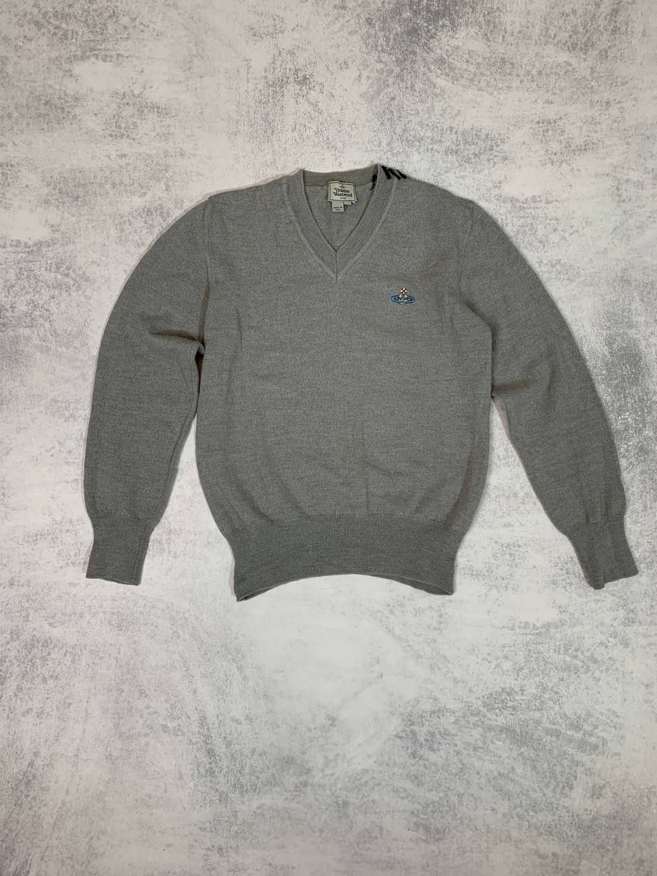 Pre-owned Archival Clothing Vivienne Westwood Vintage Wool Orb Logo Sweater In Grey