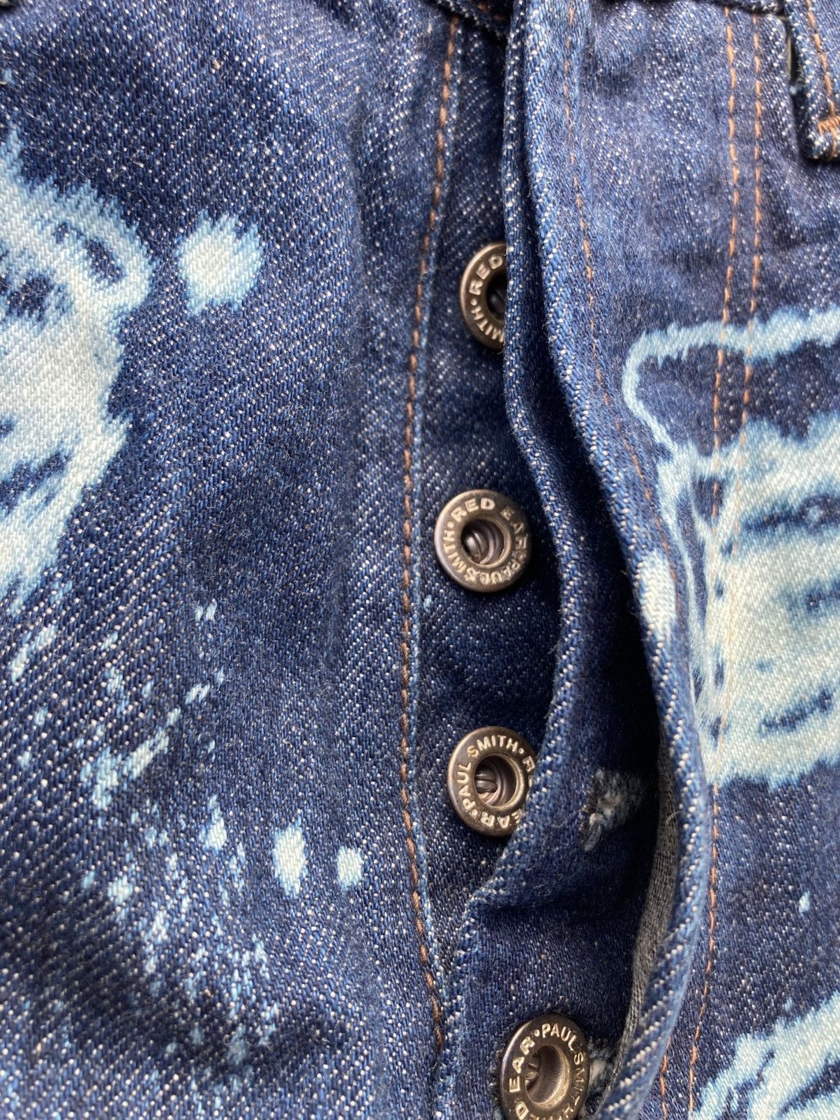 Paul Smith Archive Red Ear by Paul Smith Art Bleached Selvedge Jeans Size US 30 / EU 46 - 8 Thumbnail