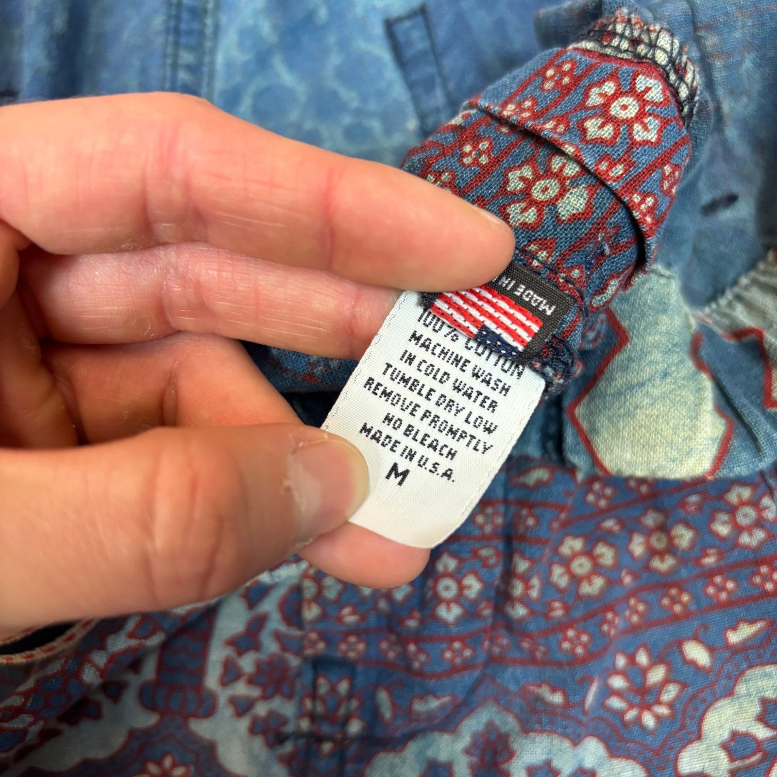 Dr. Collectors Dr. Collectors P23 Ajrakh Burgundy Indigo Print D Pants Med Size US 30 / EU 46 - 7 Thumbnail