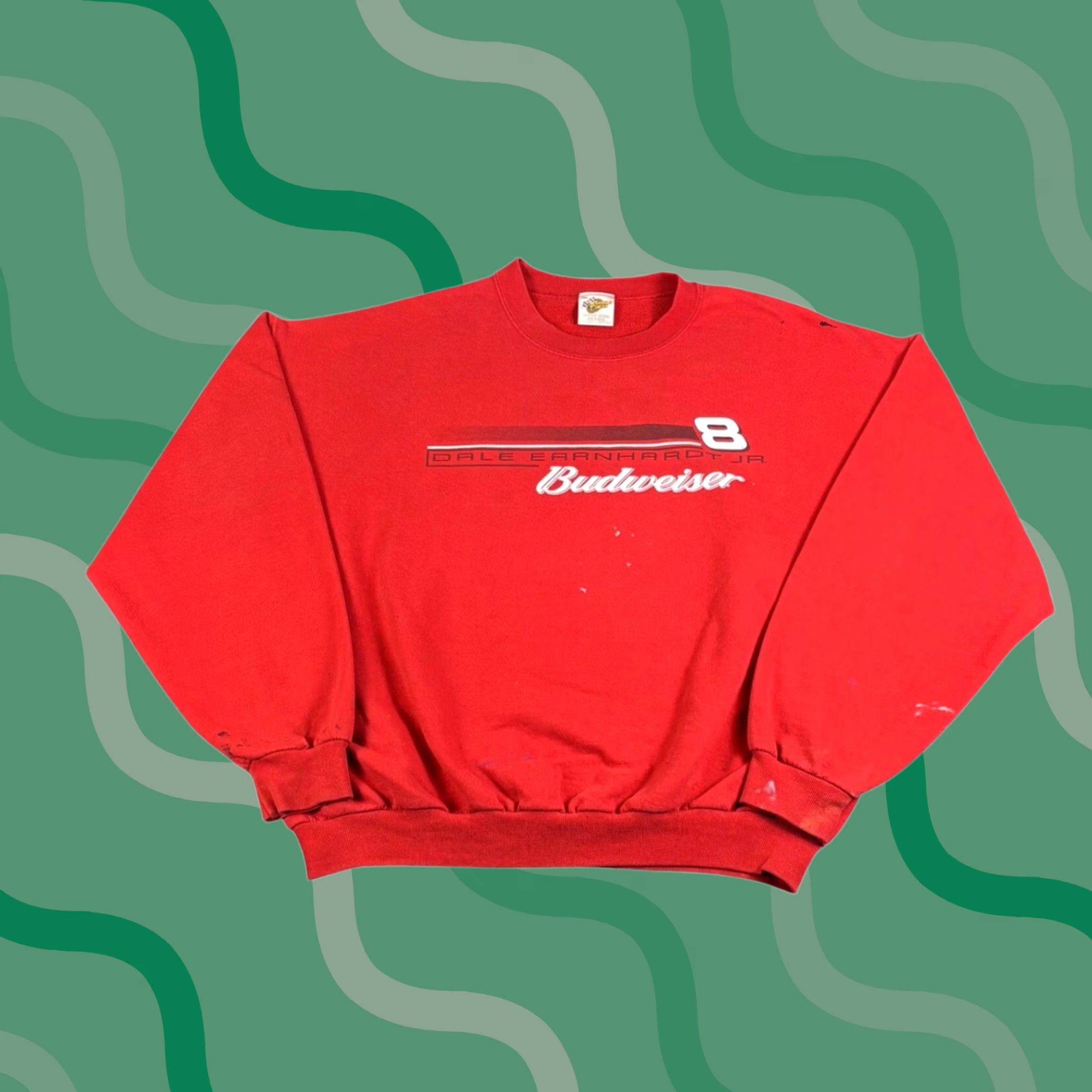 Budweiser VINTAGE Dale Earnhardt Jr Budweiser Winners Circle Sweatshirt Red Mens 2XL Size US XXL / EU 58 / 5 - 1 Thumbnail