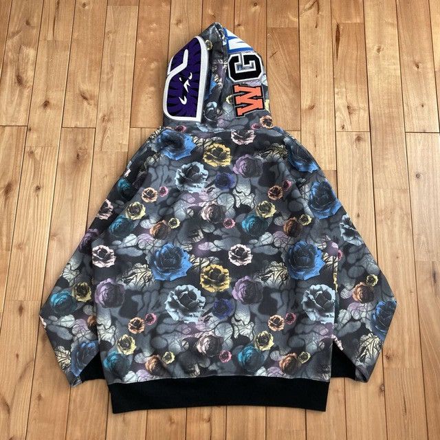 Bape BAPE Floral camo shark full zip hoodie a bathing ape Size US M / EU 48-50 / 2 - 2 Thumbnail