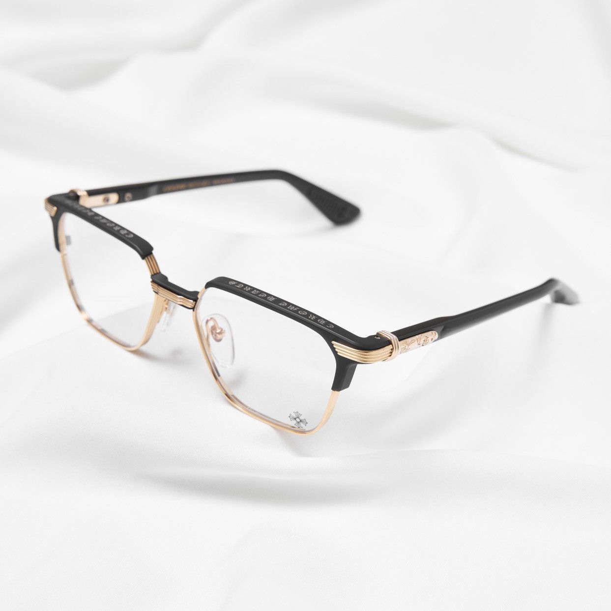 Chrome Hearts CHROME HEARTS BLAZIN MATTE BLACK/GOLD PLATED-BLACK-PLASTIC GLASSES Size ONE SIZE - 1 Thumbnail