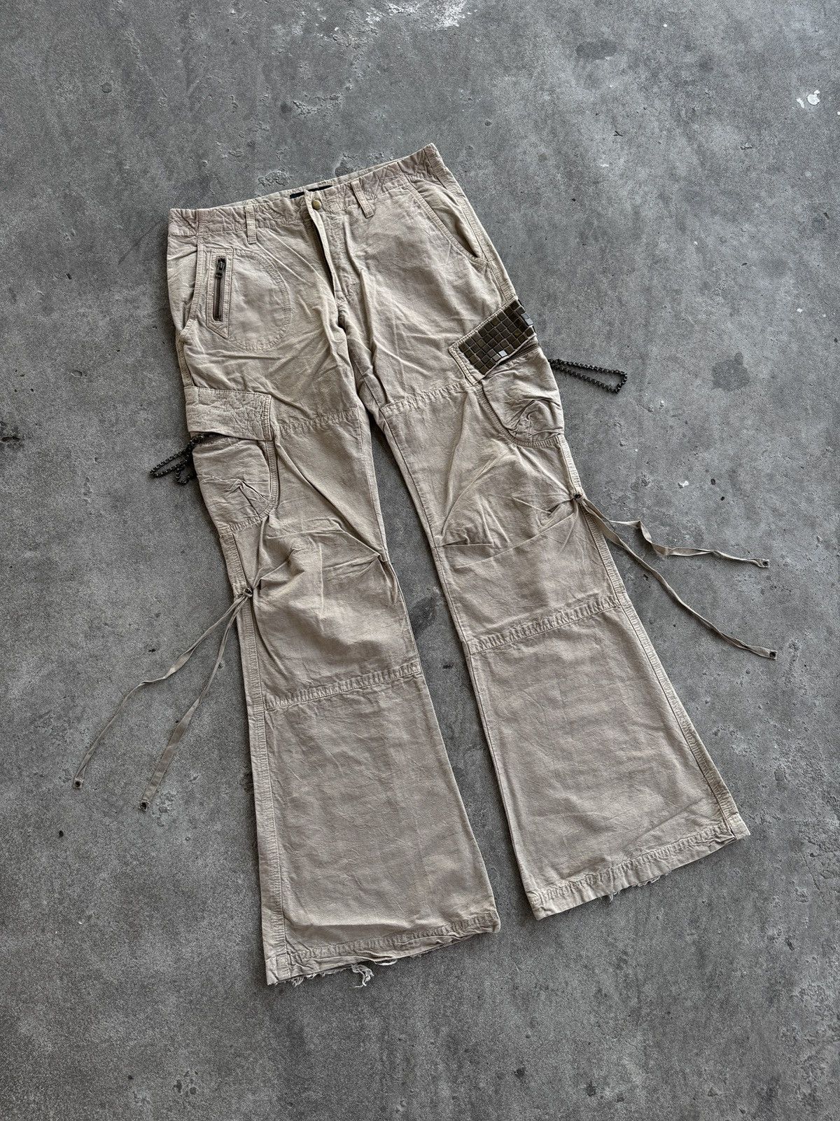 Kiminori Morishita Halb Kiminori Morishita Cargo Flare Canvas Pants Size US 33 - 5 Thumbnail