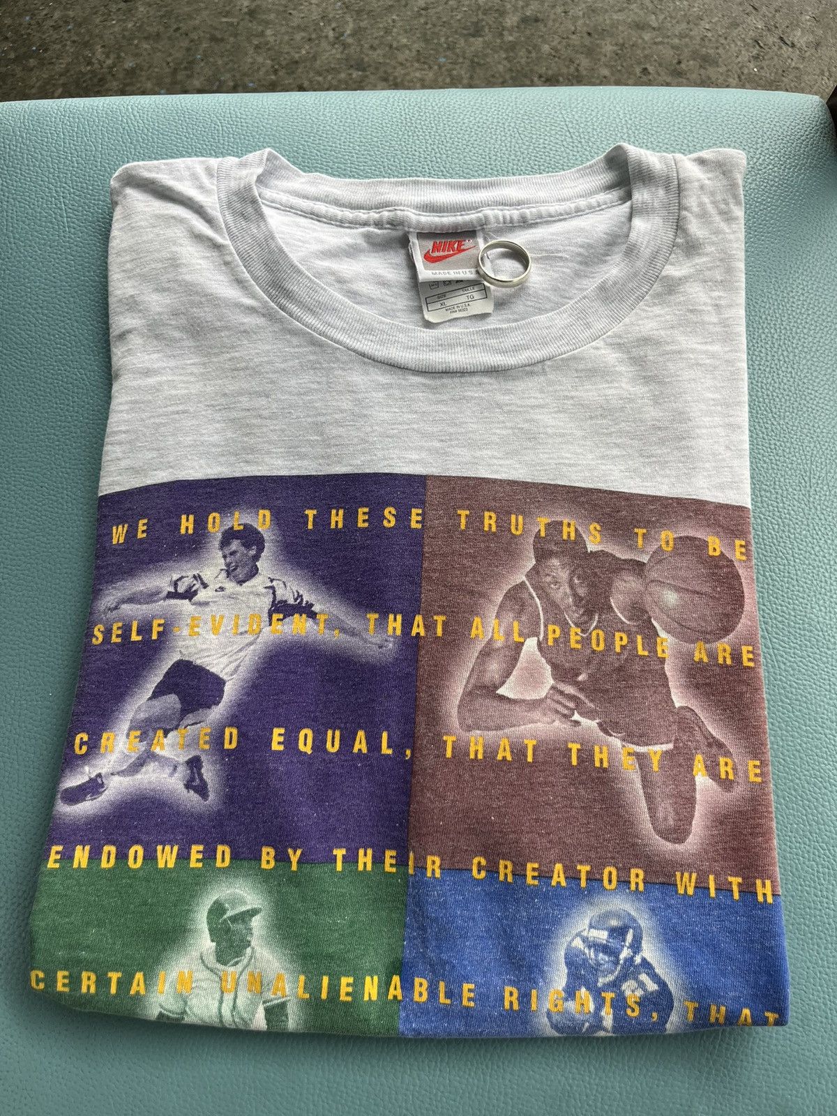 Nike × Vintage Vintage NIKE Life Liberty Happiness 90’s Tshirt Size US XL / EU 56 / 4 - 1 Thumbnail