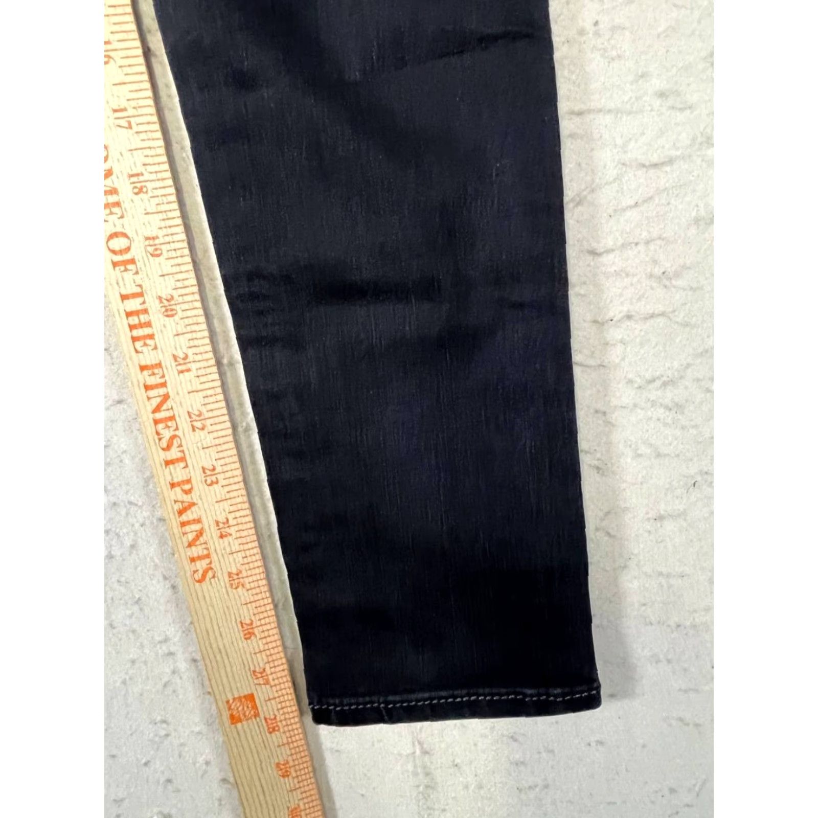 Vintage Rock Revival Jeans Sherry Easy Skinny Sz 27 Low Rise Rhinestone Embroidered Black Denim 5-Pocket Womens Size 27" / US 4 / IT 40 - 5 Thumbnail
