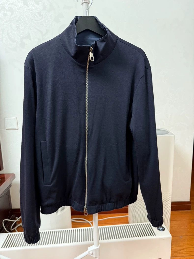 Loro Piana LORO PIANA Solid color double-sided stand collar zipper lo Size US M / EU 48-50 / 2 - 3 Thumbnail