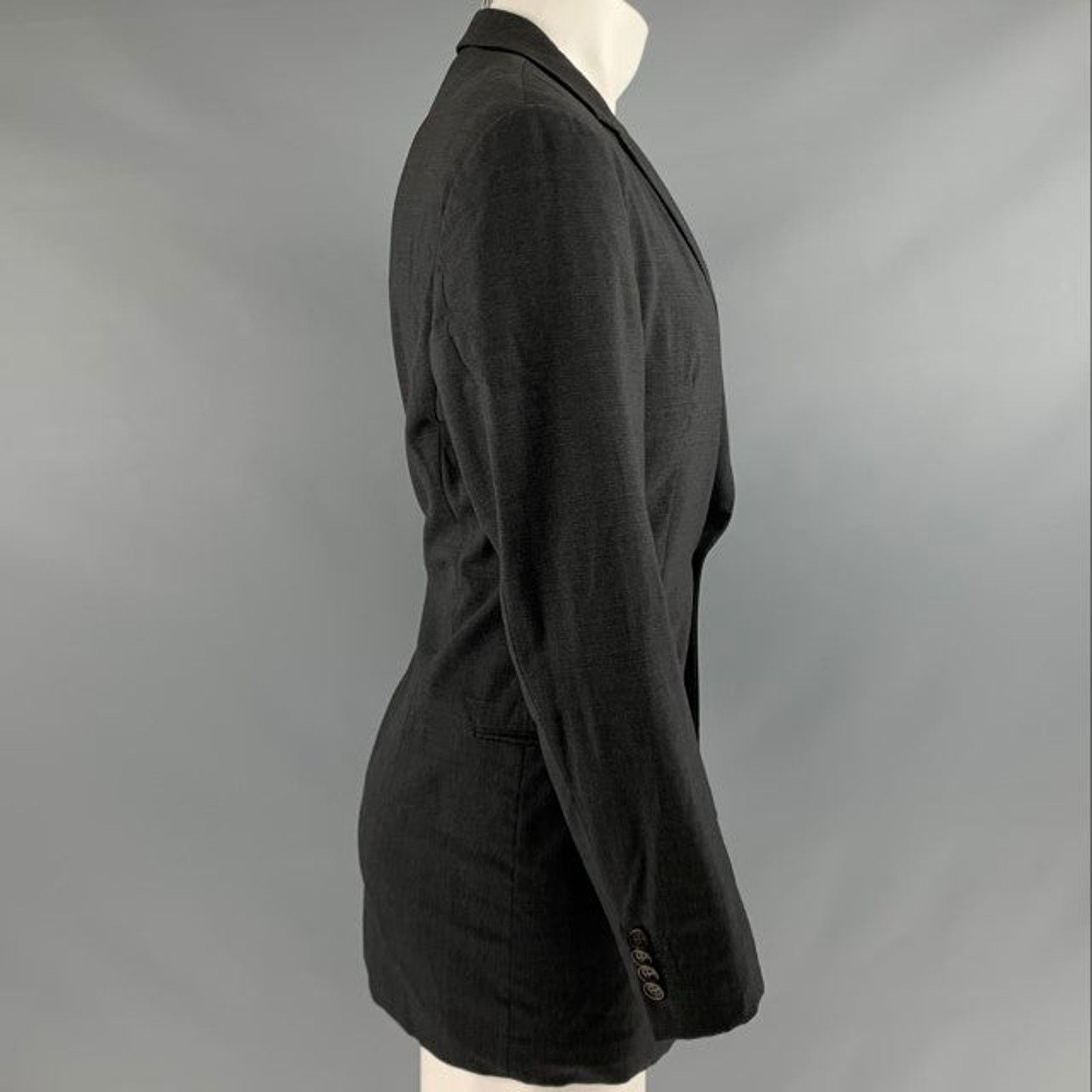 Giorgio Armani GIORGIO ARMANI Grey Wool Spandex Single Button Sport Coat Size 40R - 2 Thumbnail