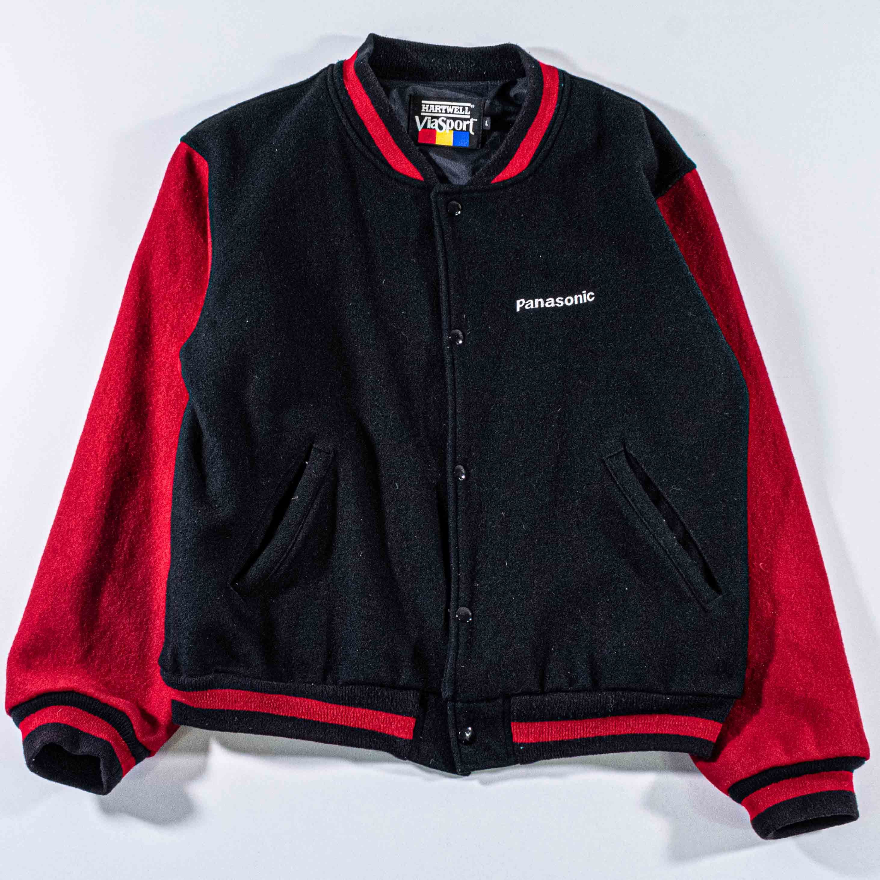 Vintage Vintage 90s Panasonic Postbox Varsity Jacket Japan Tech Size US L / EU 52-54 / 3 - 2 Thumbnail