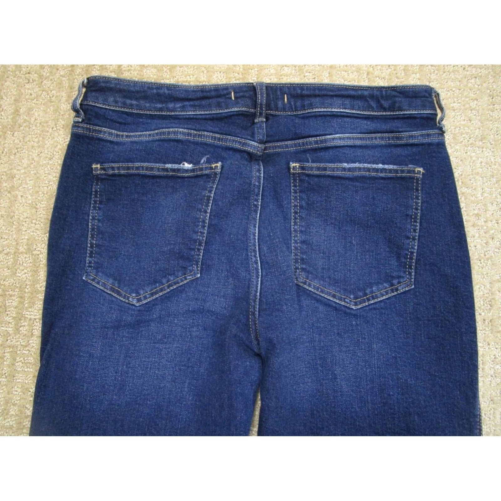Free People Free People Jeans Women 31 Blue High Rise Cropped Ankle Denim Frayed Hem Logo 5-Pocket Size 24" / US 00 / IT 34 - 4 Thumbnail