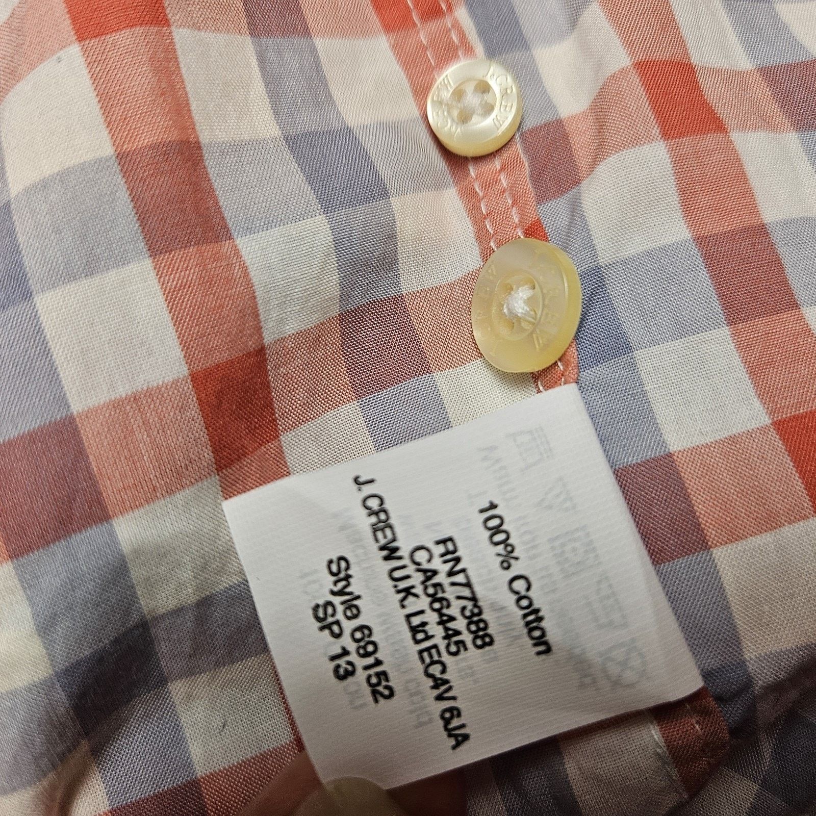 J.Crew J.Crew Button Down Mens M Gingham Shirt Size US M / EU 48-50 / 2 - 9 Thumbnail