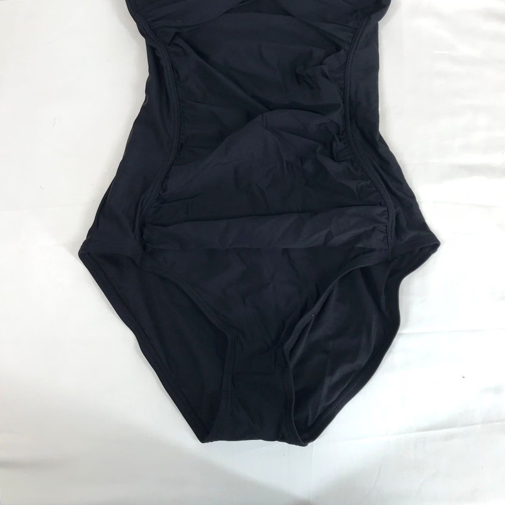 DKNY DKNY One Piece Swimsuit Womens Black Ruched Twisted Knot Bust Size M Size ONE SIZE - 3 Thumbnail