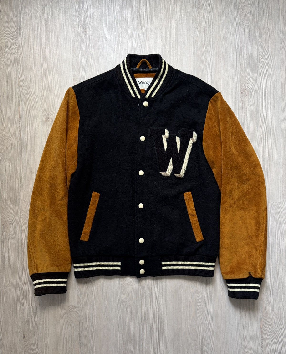 Wrangler Wrangler Varsity College Bomber Jacket Suede Sleeves Size US M / EU 48-50 / 2 - 1 Thumbnail