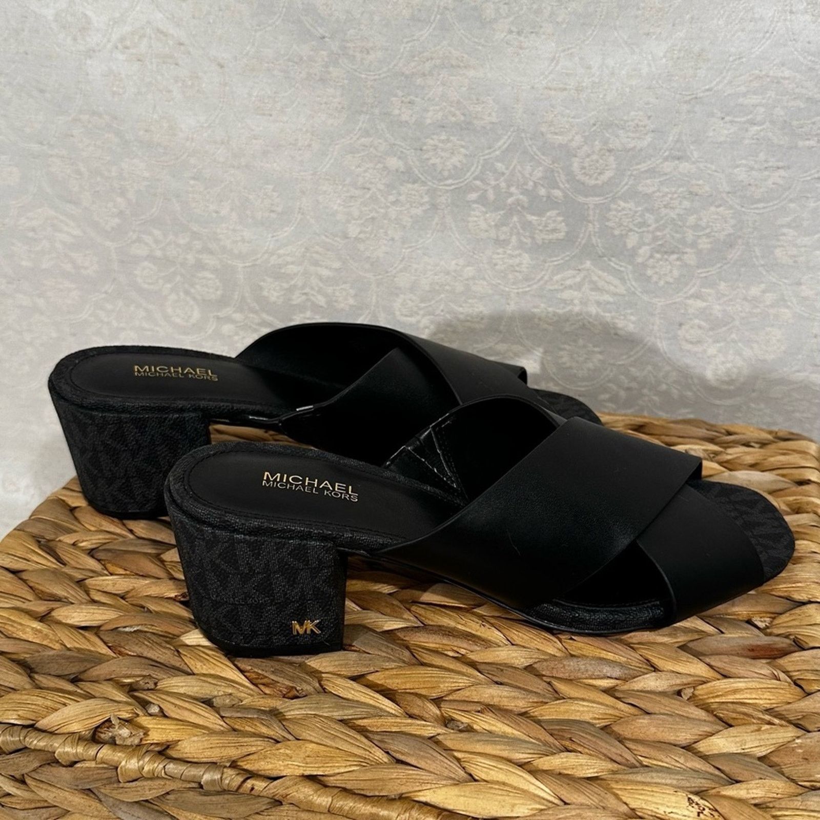 Michael Kors Michael Kors Crisscross Slide Sandal Black Heel Size 6.5 Size US 6.5 / IT 36.5 - 9 Thumbnail