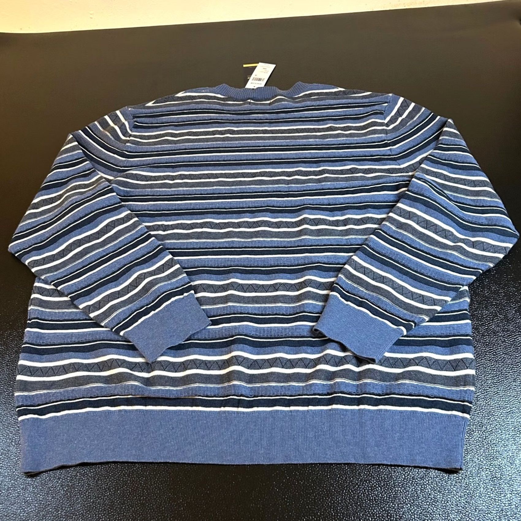 Haggar Haggar Striped Sweater Crew Neck Pullover Lightweight Chambray Blue Mens XXL NWT Size US XXL / EU 58 / 5 - 4 Thumbnail