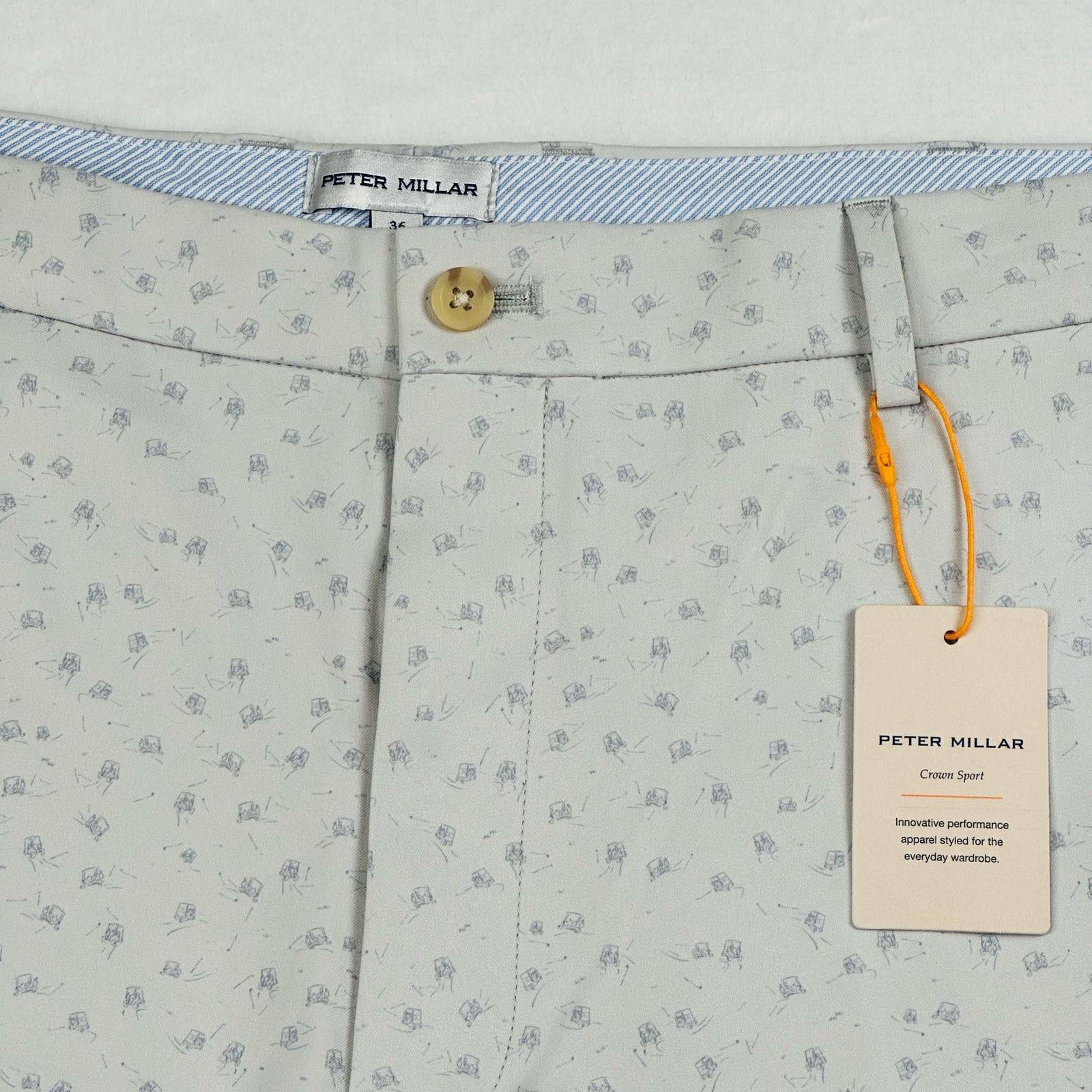 Peter Millar Peter Millar CS Men’s 36 Grey Quick Dry Hybrid Golf Shorts Size US 36 / EU 52 - 5 Thumbnail