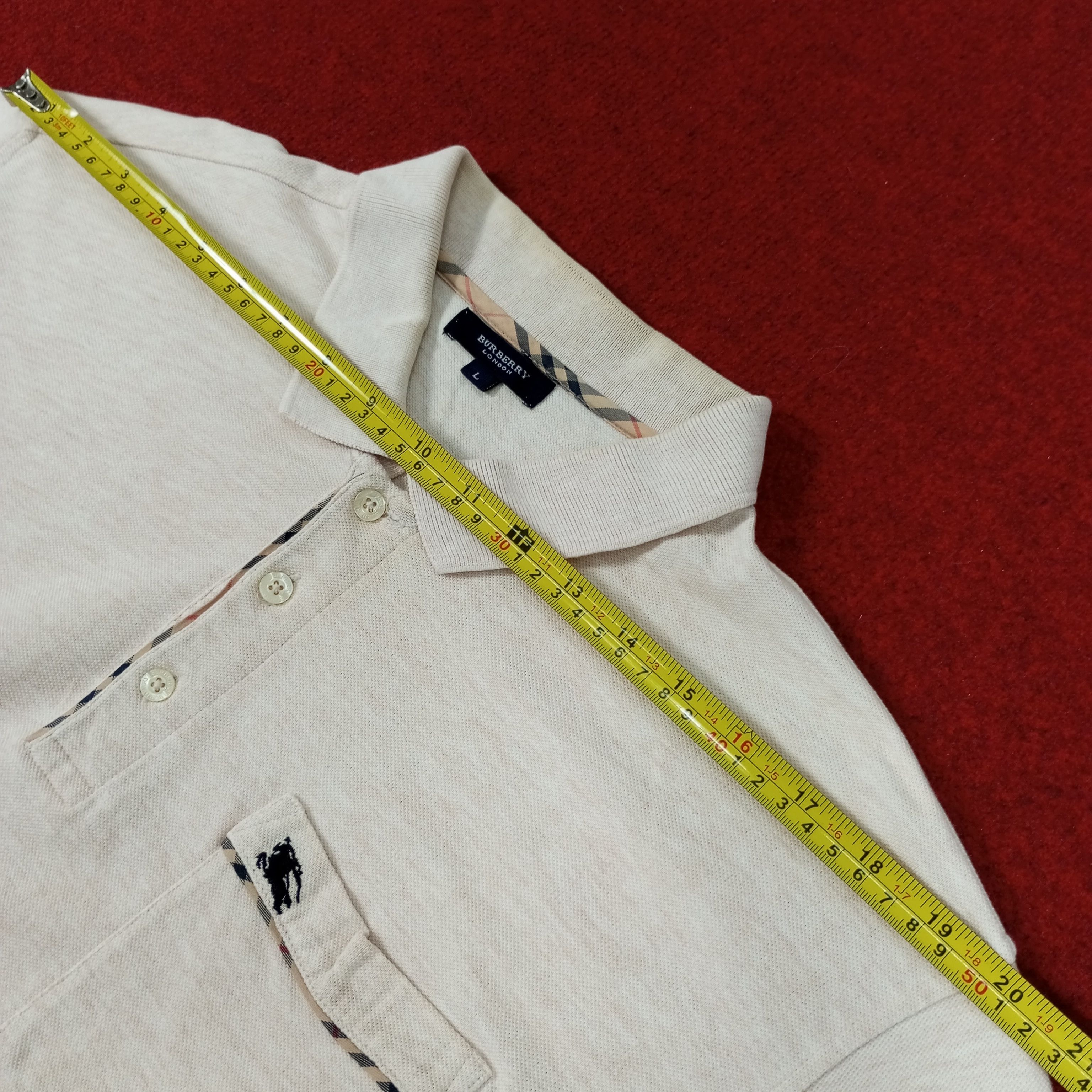 Burberry × Vintage Burberry London Luxury Brand Long Sleeve Polos Custom Art Size US L / EU 52-54 / 3 - 10 Thumbnail