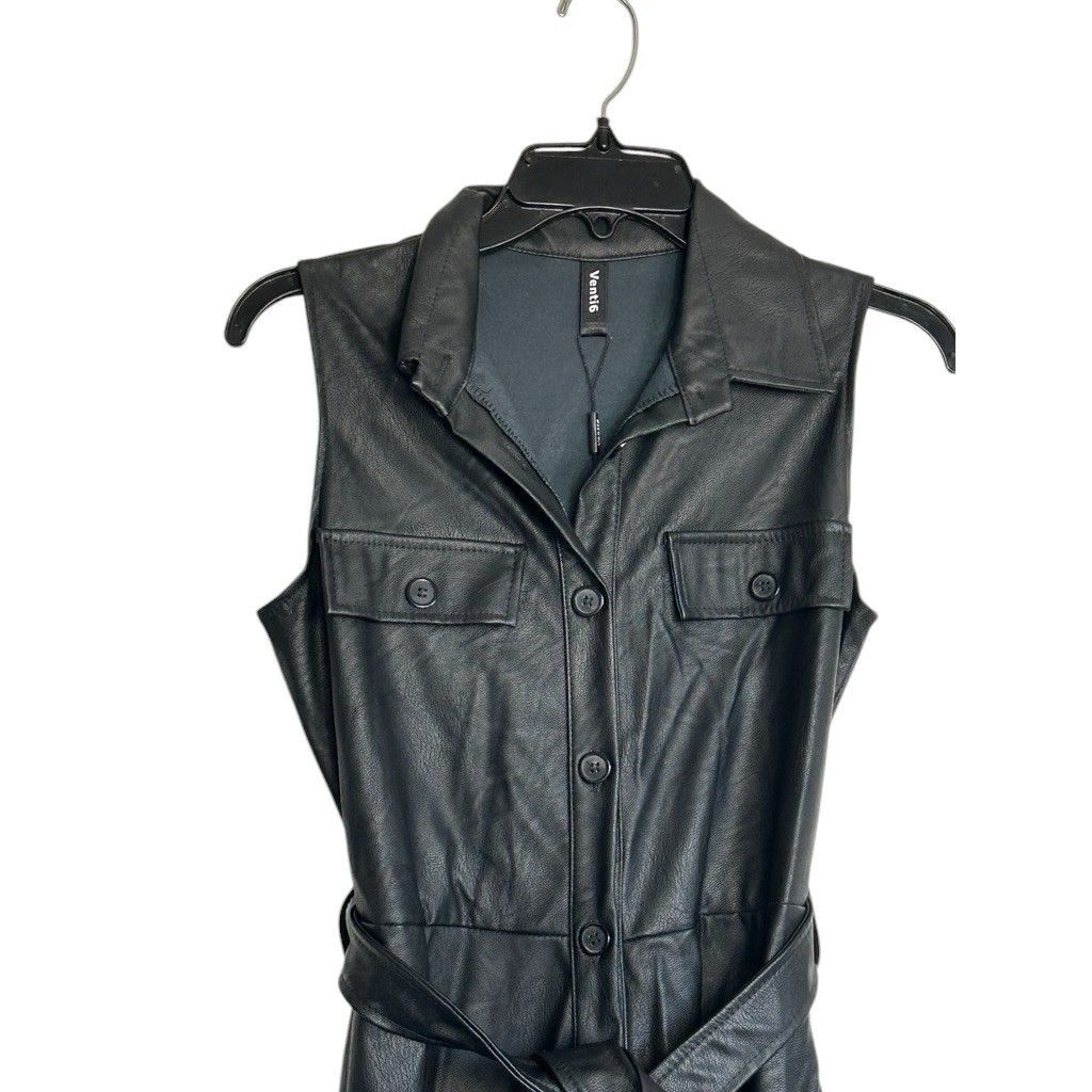 Other Venti6 Faux Leather Sleeveless Button Belted Midi Dress in B Size S / US 4 / IT 40 - 3 Thumbnail