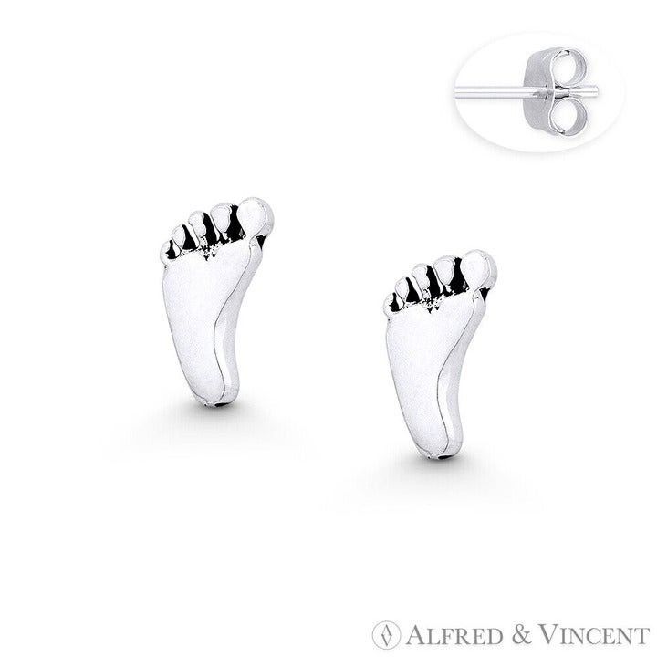Other Baby's Footprint Charm Stud Earrings w/ Push-Back Posts Size ONE SIZE - 1 Preview
