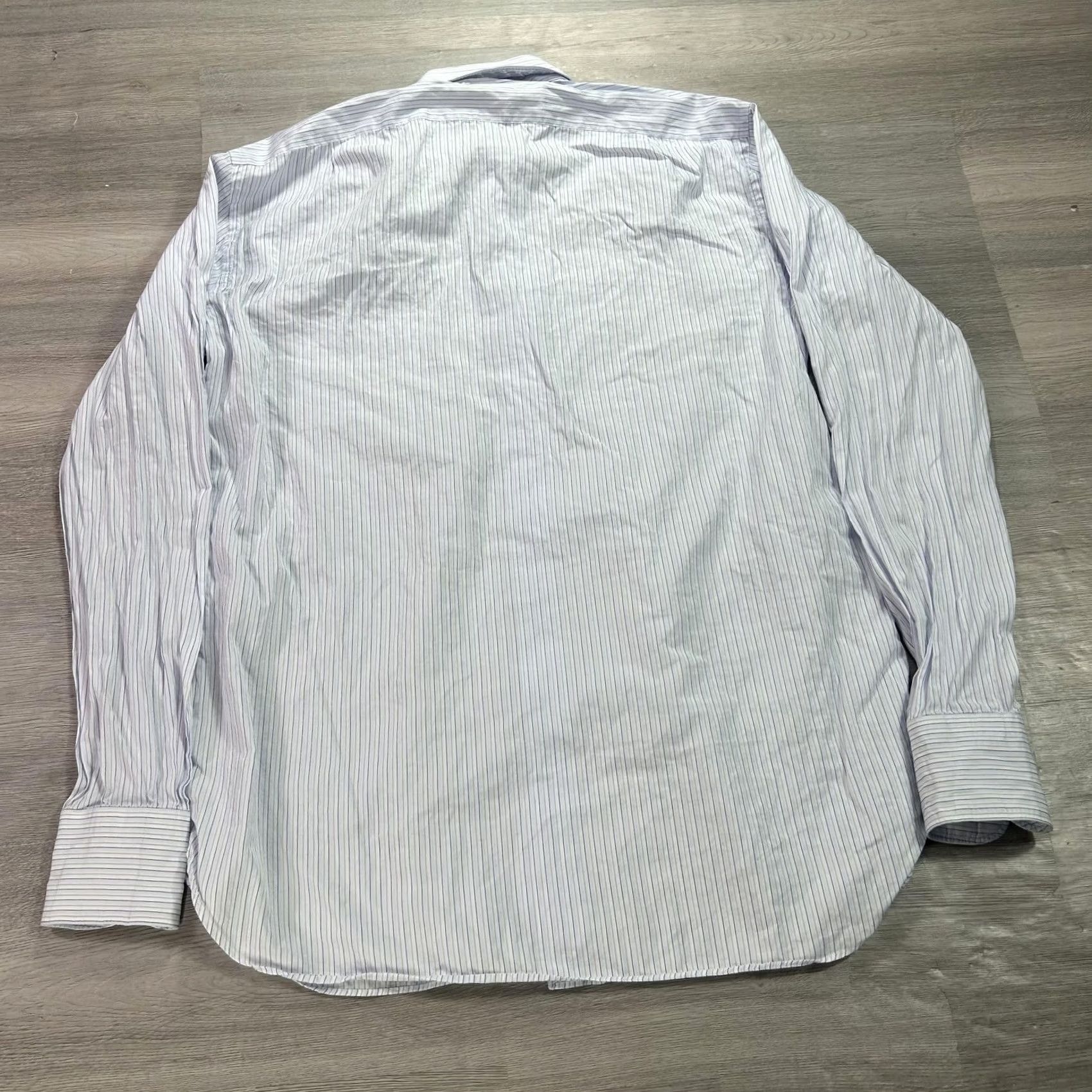 Ermenegildo Zegna Ermenegildo Zegna Dress Shirt Mens Regular Fit Cotton Stripe White 15.5 34/35 Size 42R - 2 Thumbnail