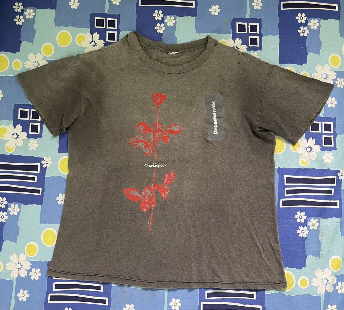 Band Tees Thrashed 1990 Depeche Mode Violator Album World Tour Tee Size US M / EU 48-50 / 2 - 1 Thumbnail