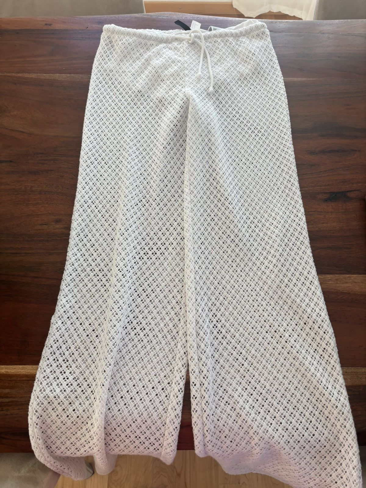 Beach Riot × Vintage Weisse Netzstoff Hose mit elastischem Bund Size 27" / US 4 / IT 40 - 4 Thumbnail