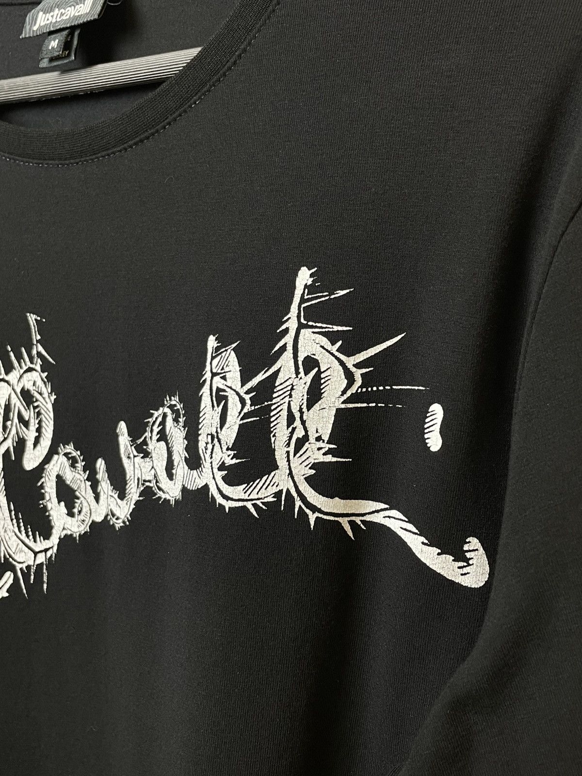 Roberto Cavalli Just Cavalli Long Sleeve Shirt Logo Black Print Size US M / EU 48-50 / 2 - 3 Thumbnail