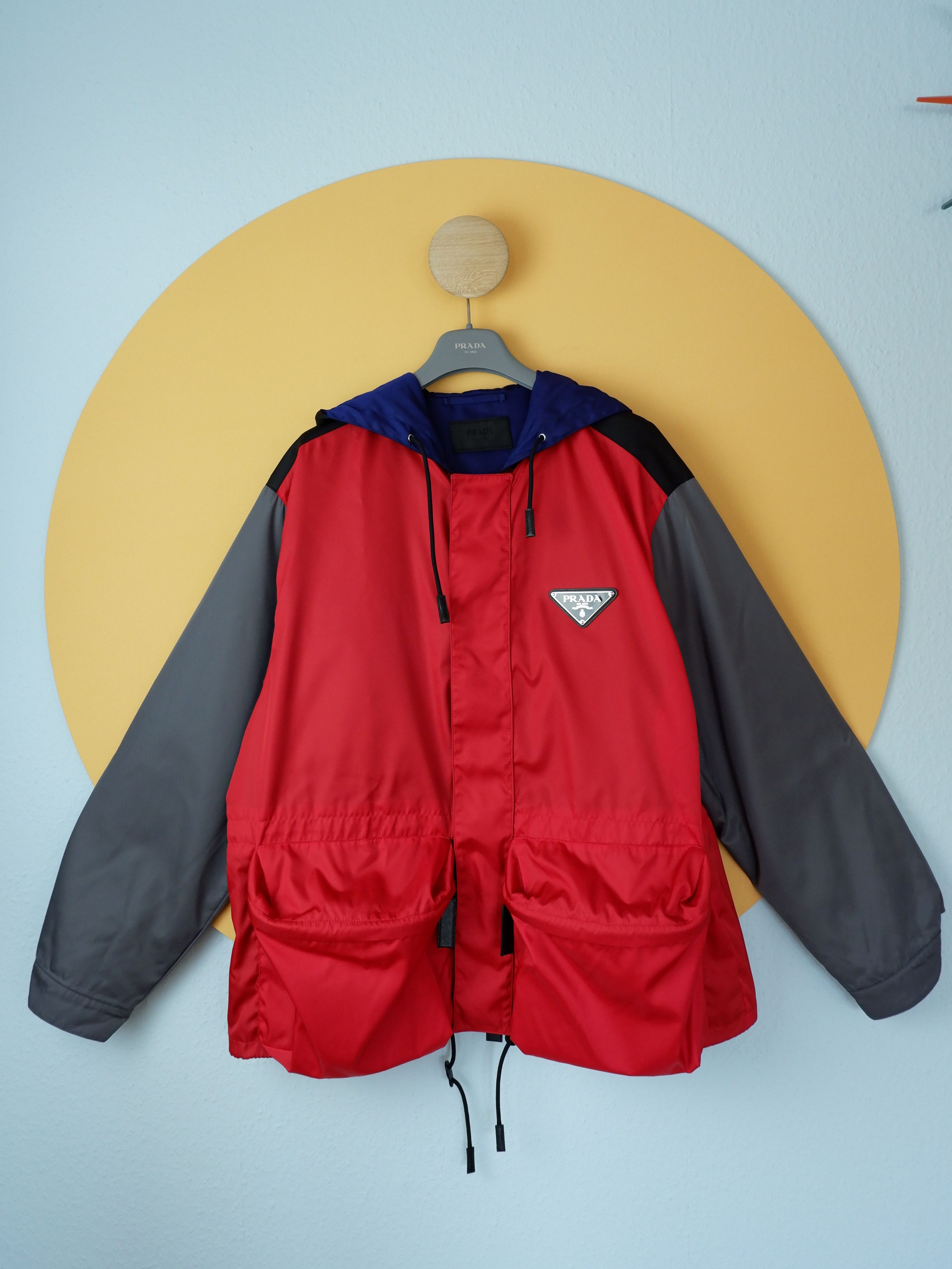 image of Prada Colour Block Jacket Parka Ss2020 in Red, Men's (Size Medium)