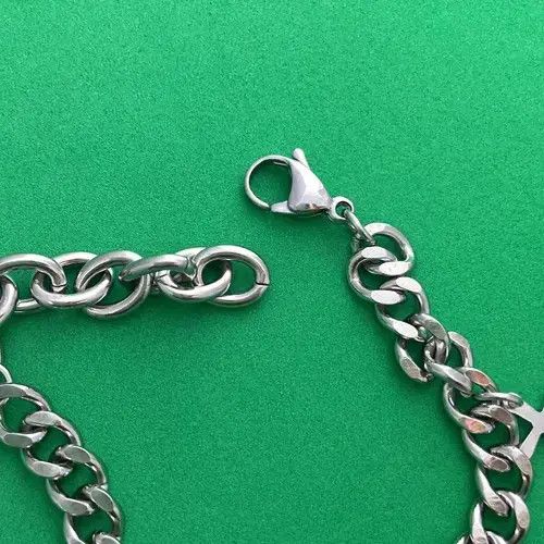 Designer × Jewelry Titanium Steel Link Chain Cross Charm Bracelet for Men Women Size ONE SIZE - 2 Thumbnail