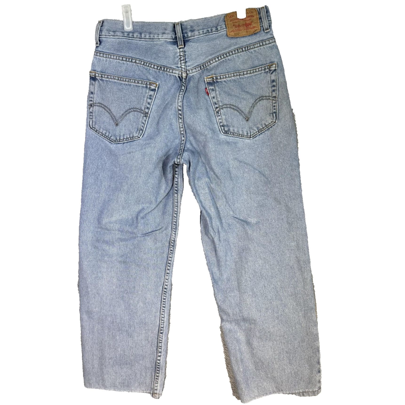 Levi's VINTAGE Levi's 550 Jeans Mens 33x30 Relaxed Fit Tapered Leg Denim Blue Size US 33 - 2 Thumbnail