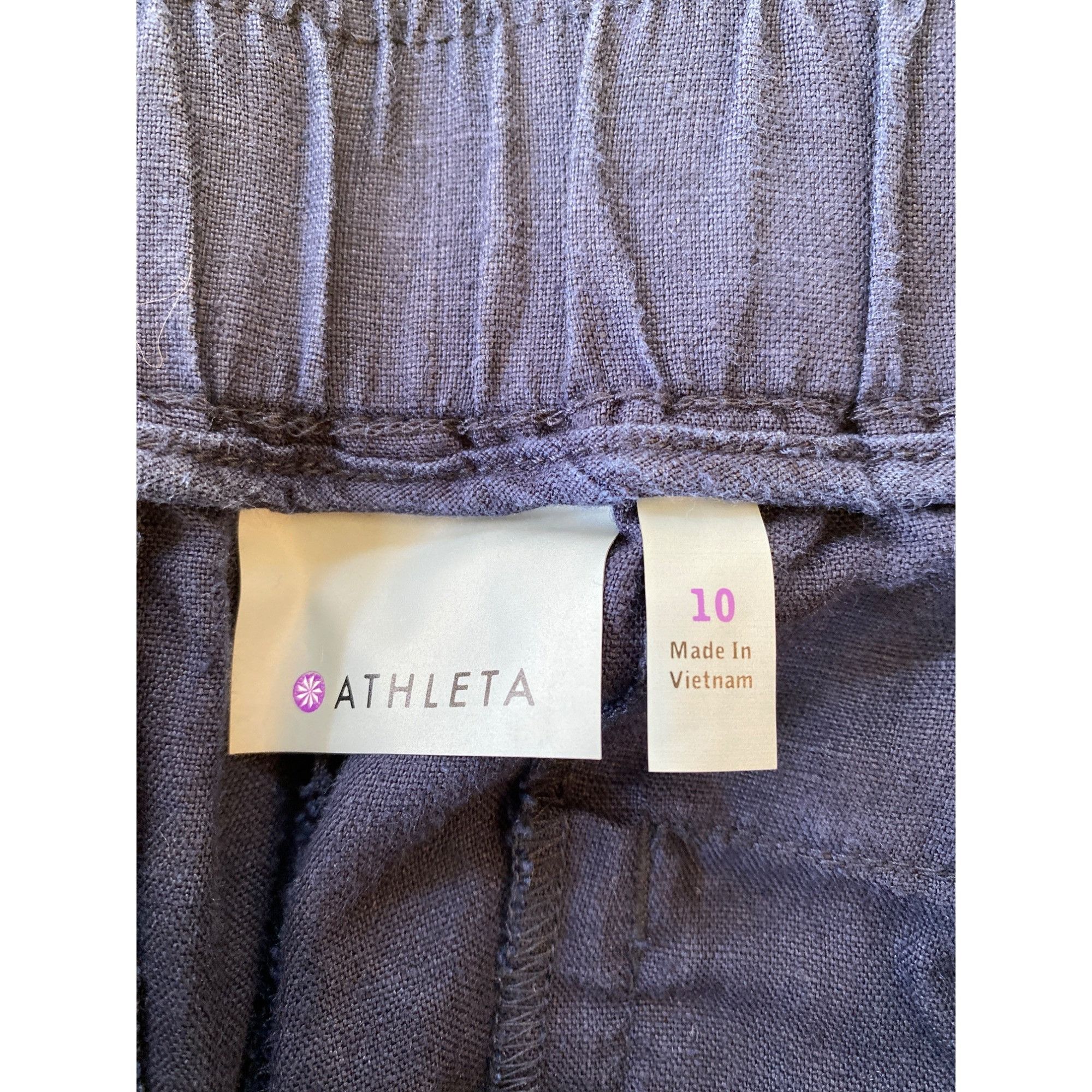Athleta Athleta Linen Ankle Pant’s 10 Navy Blue Lightweight Pockets Size 32" / US 10 / IT 46 - 5 Thumbnail