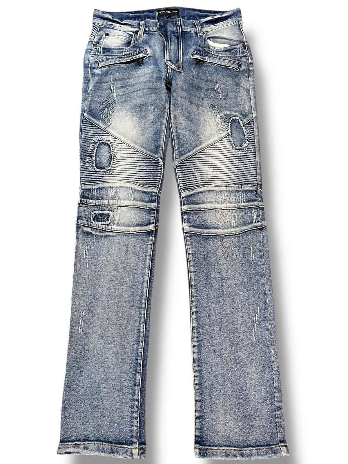In The Attic × Seditionaries Vintage In The Attic Homme Biker Grunge Punk Ripped Denim Size US 30 / EU 46 - 1 Thumbnail