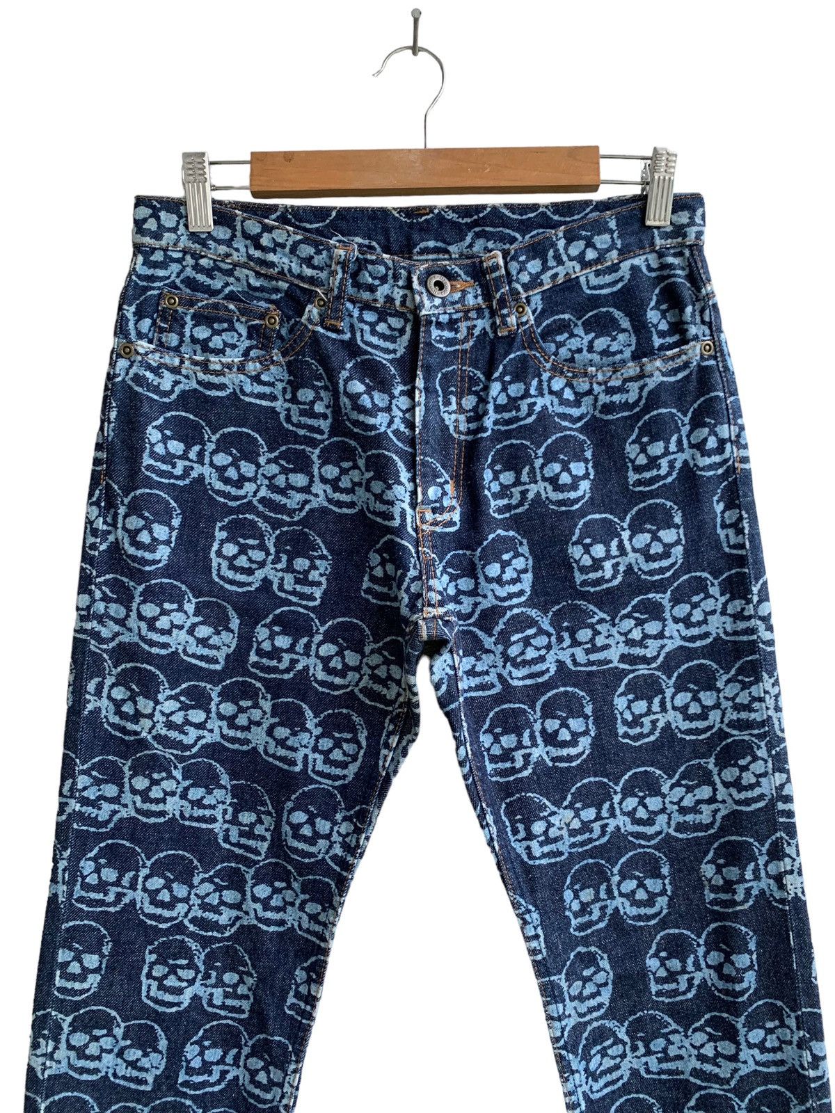 Hysteric Glamour 🔥Iconic 90s Vintage Hysteric Glamour Skull Head Over Printed Size US 29 - 12 Thumbnail
