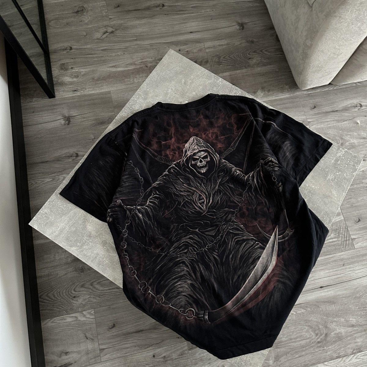 Vintage Vintage 90s Skull Gargoyle AOP tee rare horror hype y2k og Size US XL / EU 56 / 4 - 6 Thumbnail