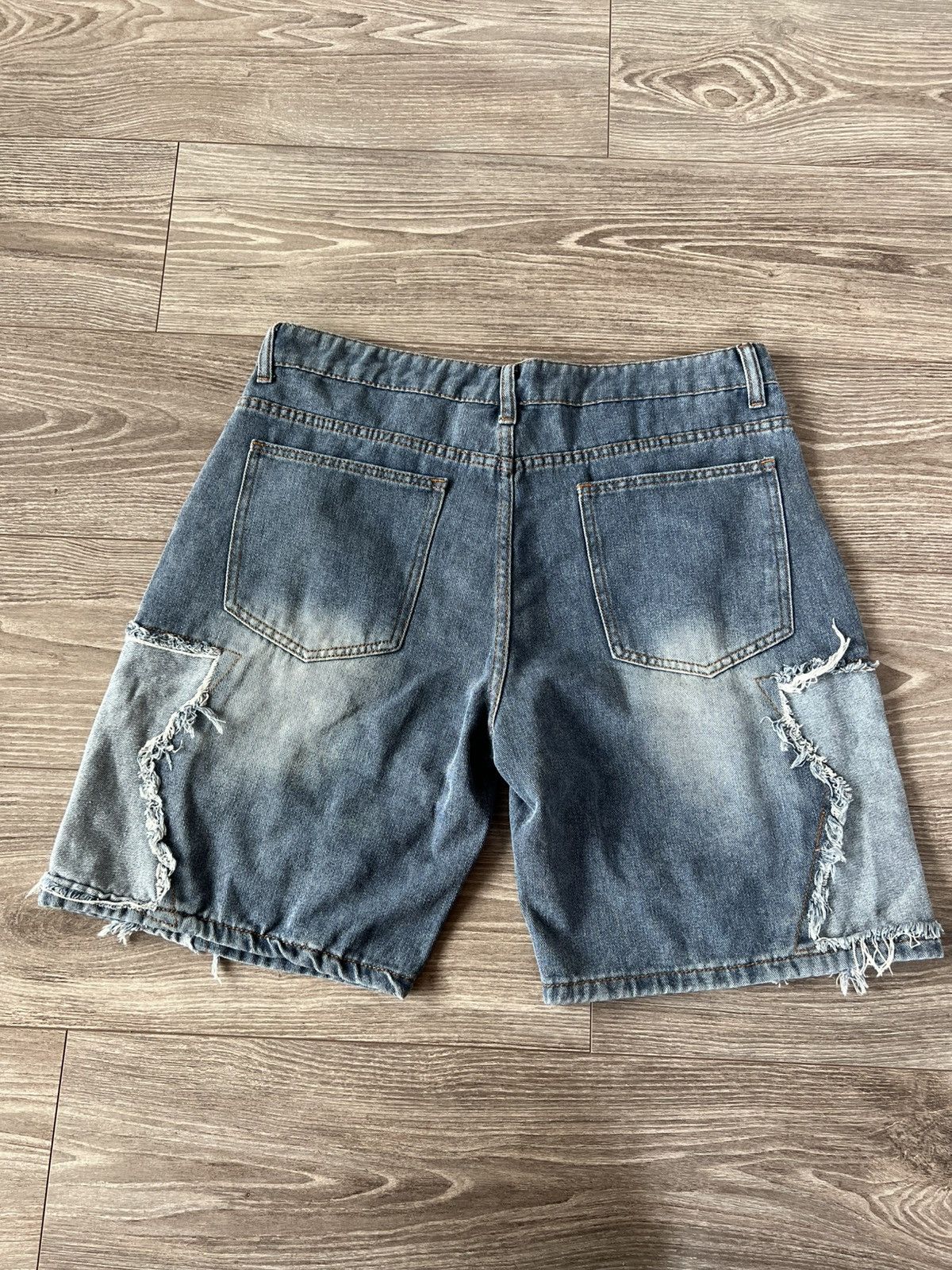 Japanese Brand ‼️Avant Garde Distressed Denim Opium Star Baggy Shorts‼️ Size US 35 - 19 Thumbnail