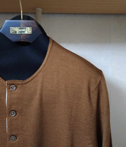 Tom Ford o1sm1stk0824 Icon Silk Cashmere Henleyneck Sweater in Brown Size US M / EU 48-50 / 2 - 2 Thumbnail