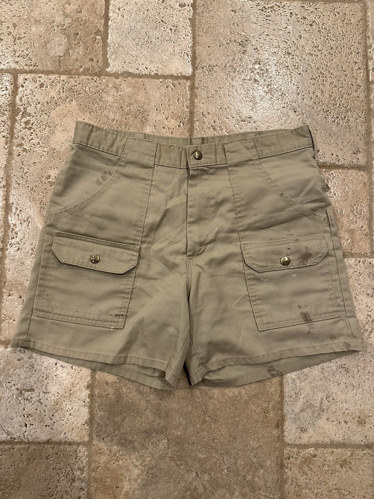 Lands' End × Vintage Vintage Land’s End Cargo Tan Painter’s Shorts Size US 32 / EU 48 - 1 Thumbnail